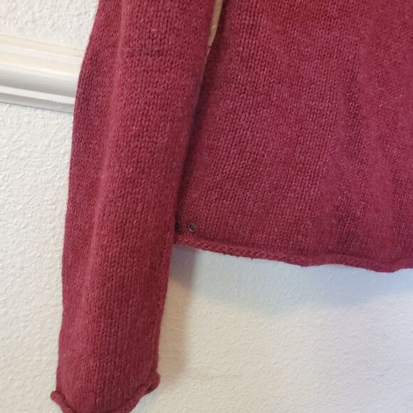 Converse One Star Sweater Womens Medium Cowl Neck Long Sleeve Maroon Red - Picture 3 of 15